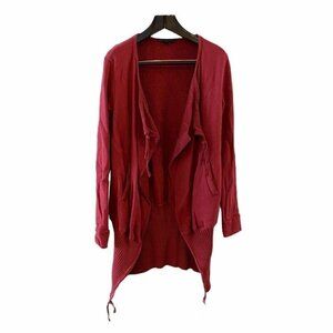 Fine By Superfine Cardigan Sweater Red Long Small